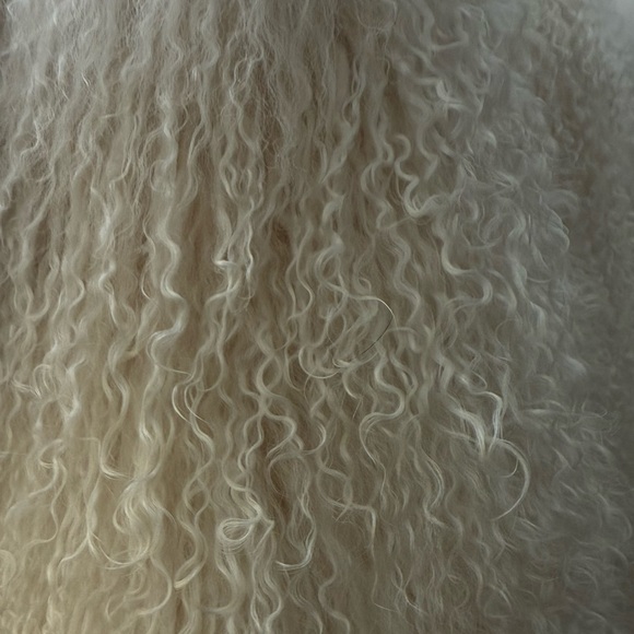 KOIR 100% pure Monogolian lamb Fur Coat ivory - Picture 6 of 7